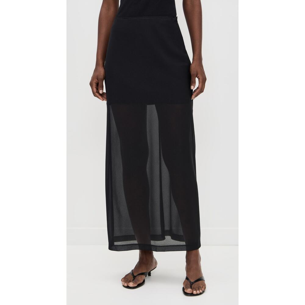 La Ligne Alexi Maxi Skirt Black Illusion Sheer Whimsigoth Goth SZ S NWT